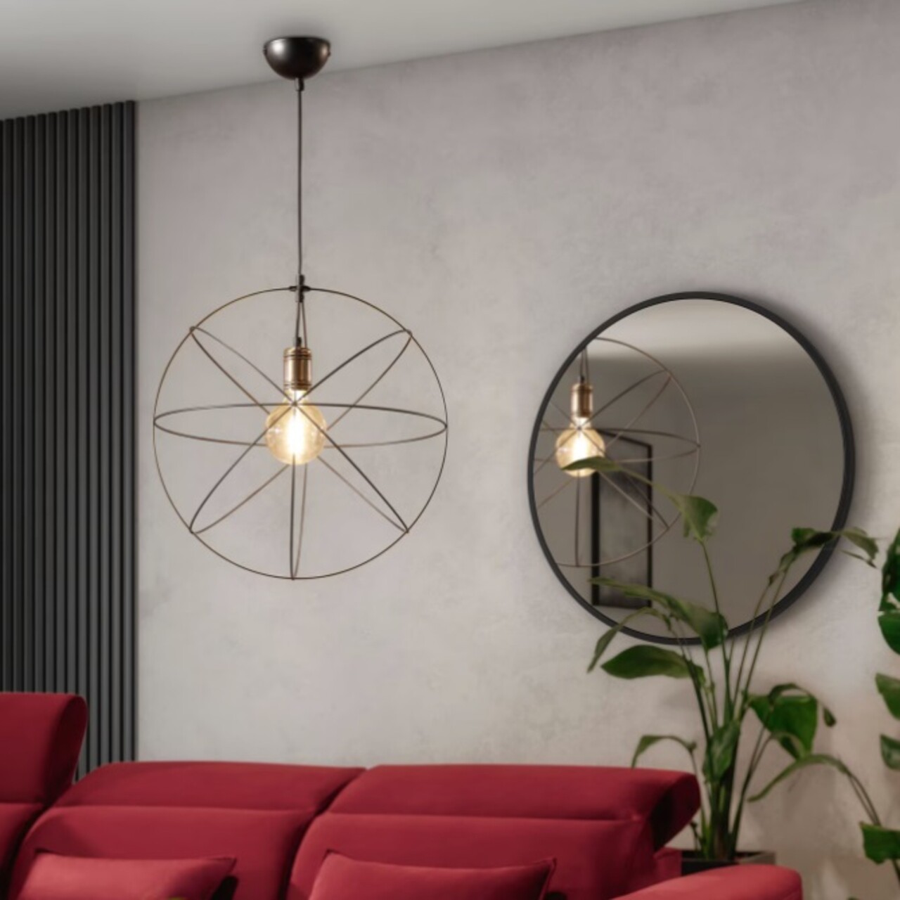 Lustra ELTAP, Olinto, 45x130 cm, 1xE27, 15W, otel, negru - imagine 6